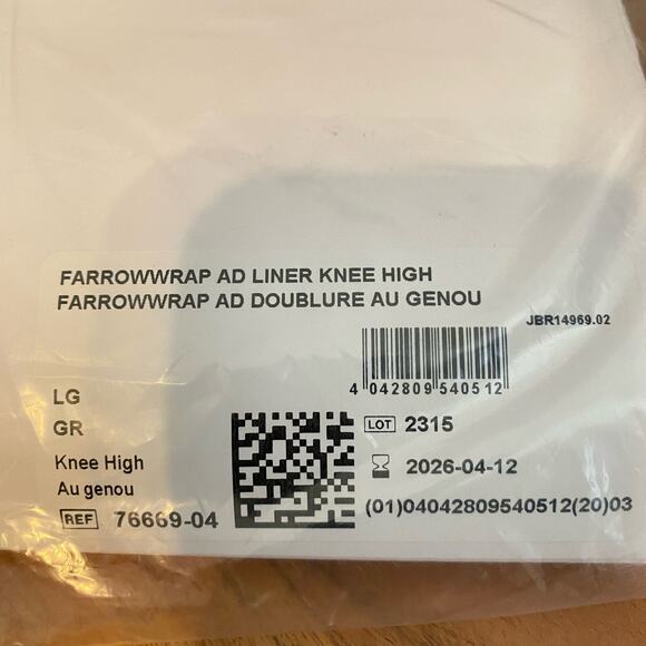 Jobst Farrowwrap Knee High Non Compressive Liner Lrg 76669-04 Soft Terry 3 Pack - Picture 4 of 8